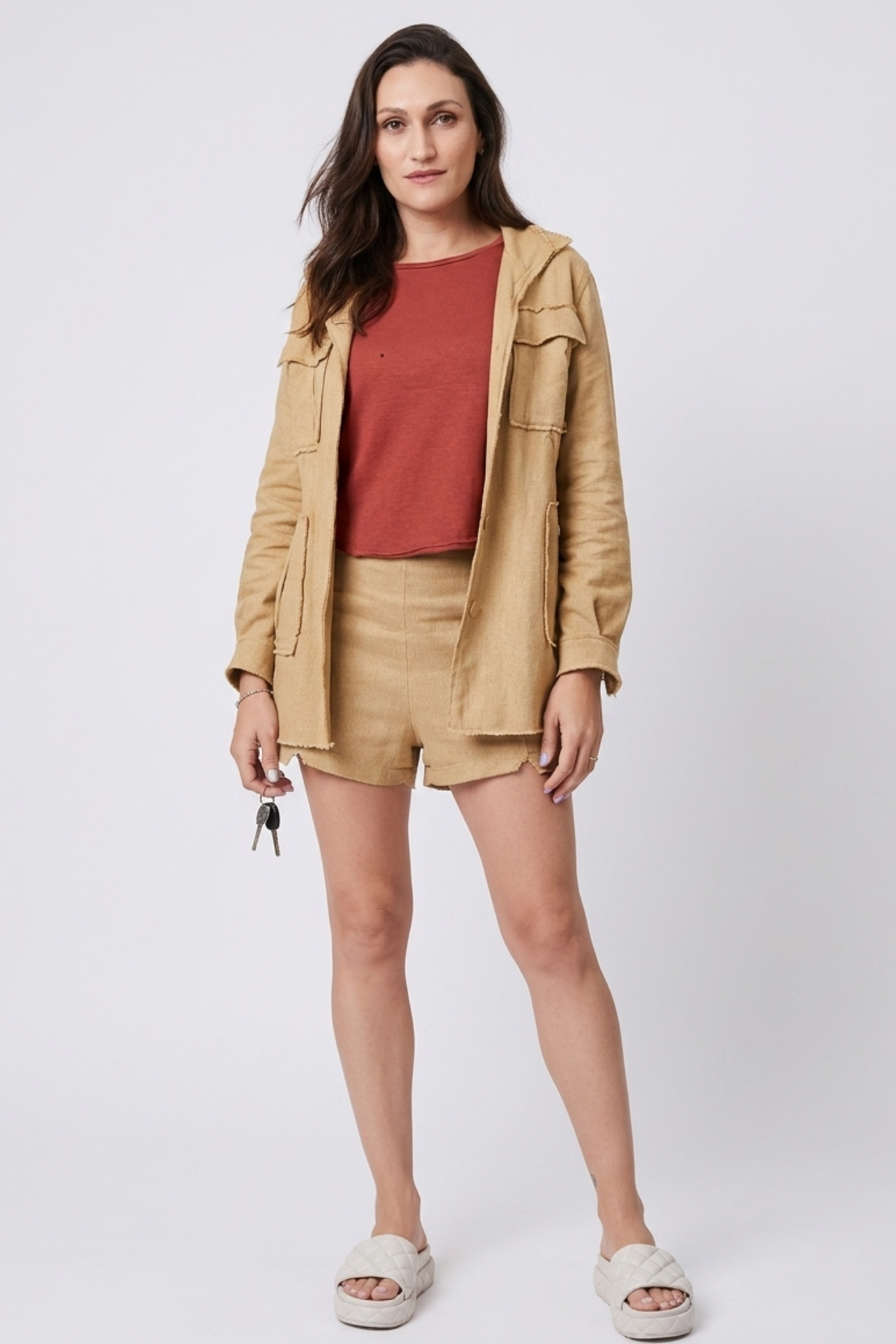 Shorts Kochi Bege-Dourado