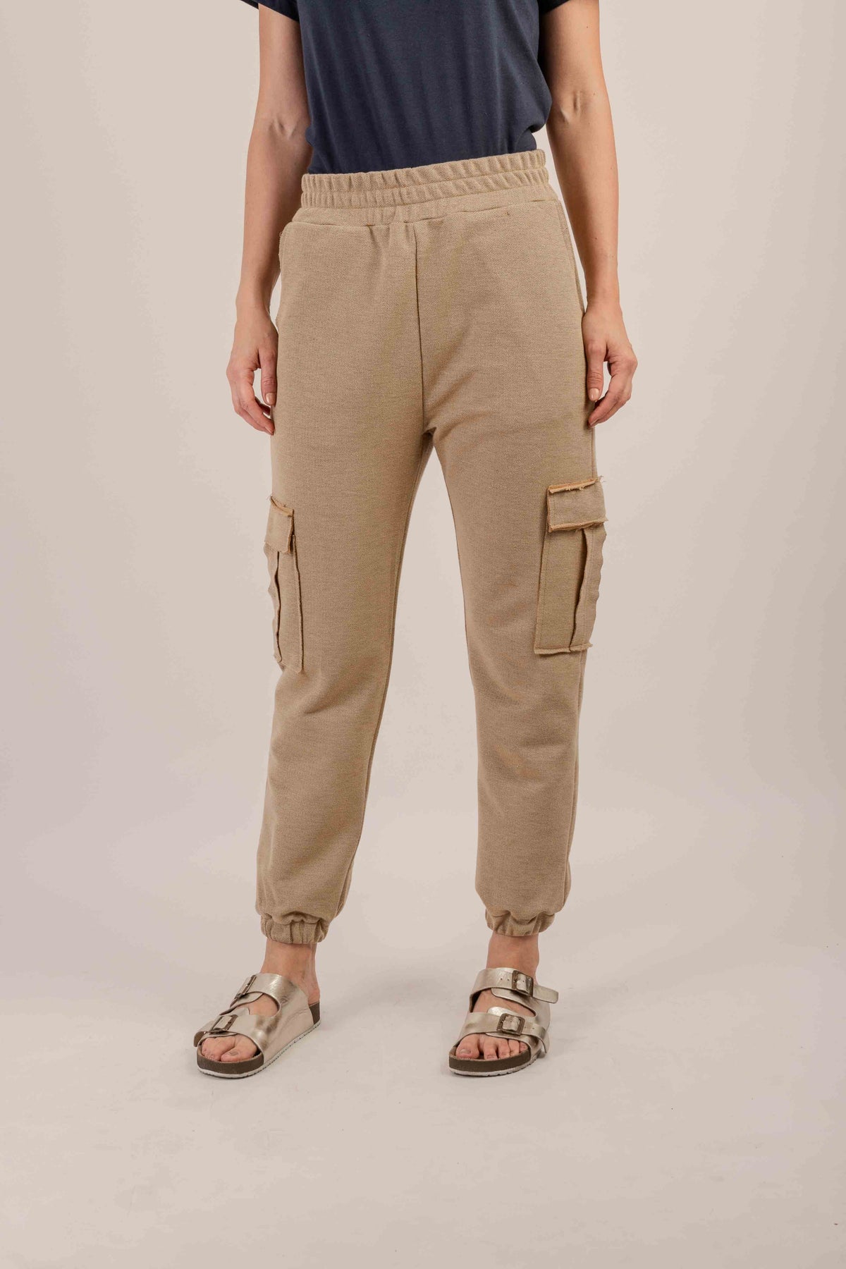 Calça Mumbai Bege-Dourado